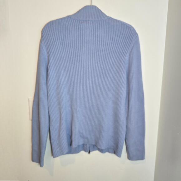 Vintage Eddie Bauer Cardigan Sweater Womens Size XL Blue Cable Knit Full Zip - Picture 4 of 6